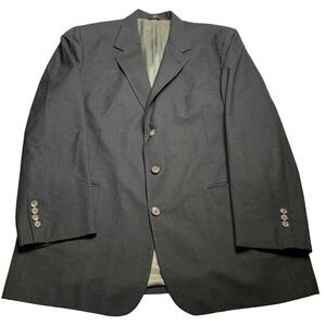Bill Blass Mens 44S Wool Blazer Charcoal Gray Sport Coat Made USA